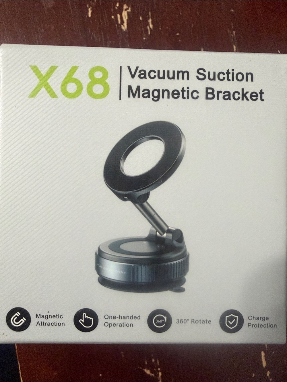 X68 Vacuum Suction Magnetic Bracket - Black